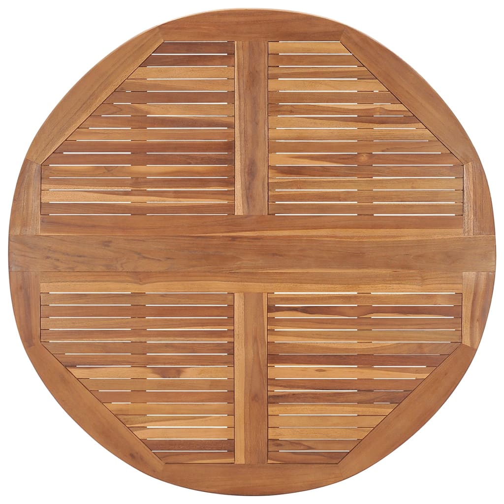 vidaXL Folding Garden Dining Table Ø110x75 cm Solid Wood Teak - Brown