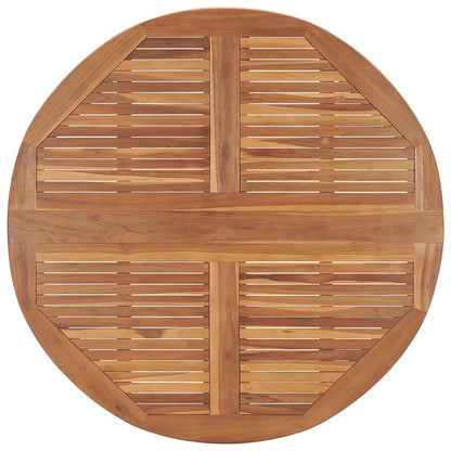 vidaXL Folding Garden Dining Table Ø110x75 cm Solid Wood Teak - Brown