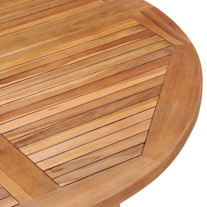 vidaXL Folding Garden Dining Table Ø110x75 cm Solid Wood Teak - Brown