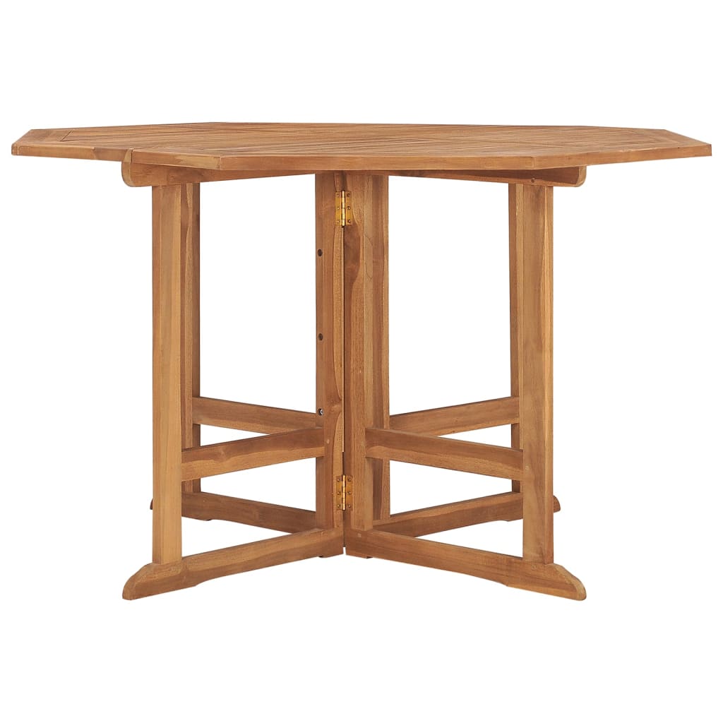 vidaXL Folding Garden Dining Table 110x110x75 cm Solid Wood Teak - Brown