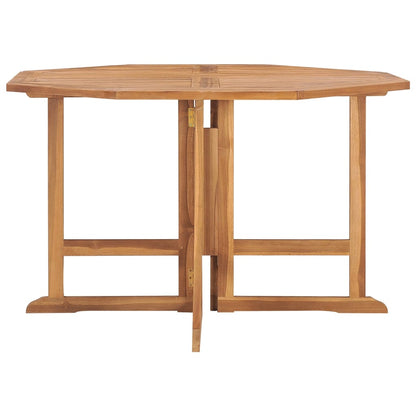 vidaXL Folding Garden Dining Table 110x110x75 cm Solid Wood Teak - Brown