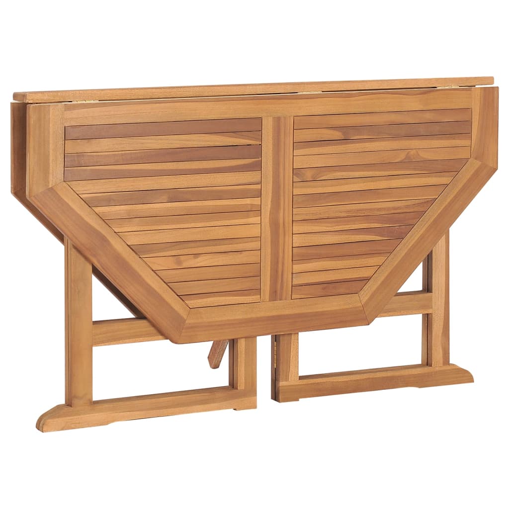 vidaXL Folding Garden Dining Table 110x110x75 cm Solid Wood Teak - Brown