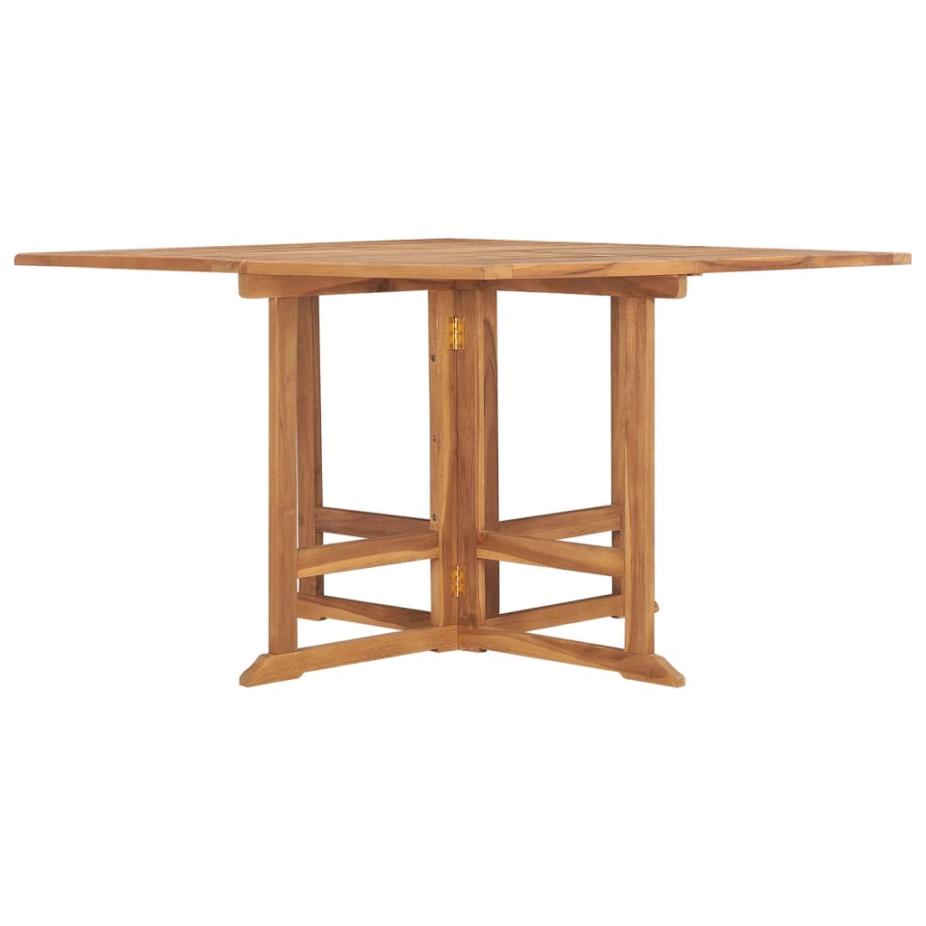 vidaXL Folding Garden Dining Table 110x110x75 cm Solid Wood Teak - Brown - 24256