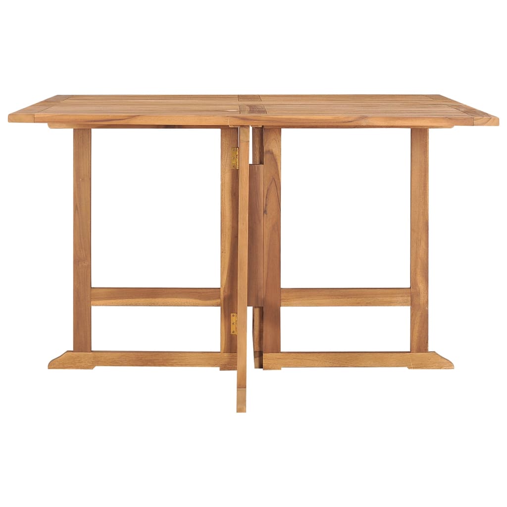 vidaXL Folding Garden Dining Table 110x110x75 cm Solid Wood Teak - Brown - 24256
