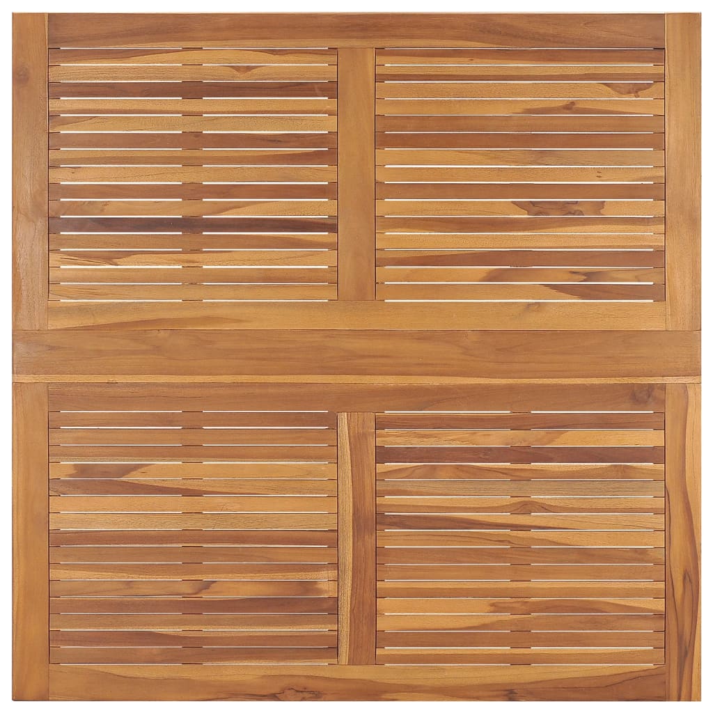 vidaXL Folding Garden Dining Table 110x110x75 cm Solid Wood Teak - Brown - 24256
