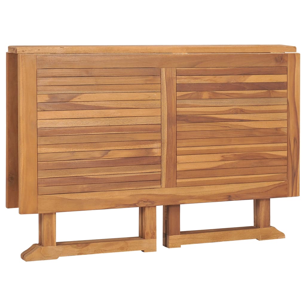 vidaXL Folding Garden Dining Table 110x110x75 cm Solid Wood Teak - Brown - 24256