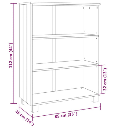vidaXL Book Cabinet HAMAR Honey Brown 85x35x112 cm Solid Wood Pine