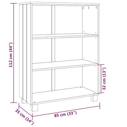 vidaXL Book Cabinet HAMAR Dark Grey 85x35x112 cm Solid Wood Pine
