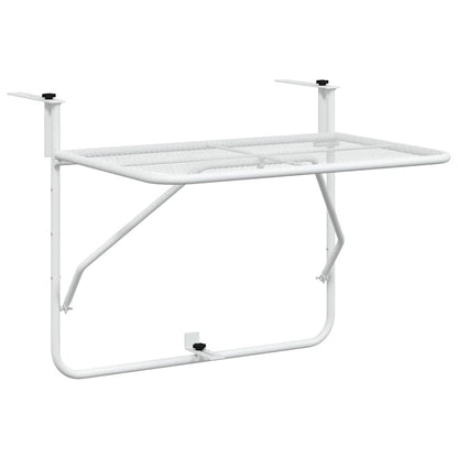 340916 vidaXL Balcony Table White 60x40 cm Steel - 60 x 40 x 65 cm