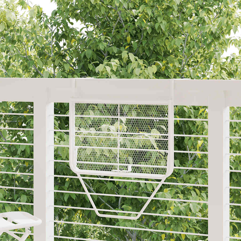 340916 vidaXL Balcony Table White 60x40 cm Steel - 60 x 40 x 65 cm
