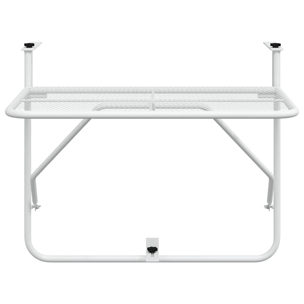 340916 vidaXL Balcony Table White 60x40 cm Steel - 60 x 40 x 65 cm