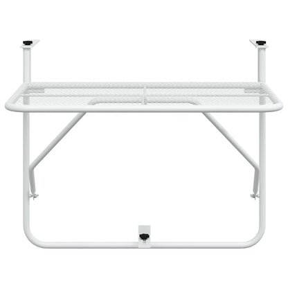 340916 vidaXL Balcony Table White 60x40 cm Steel - 60 x 40 x 65 cm