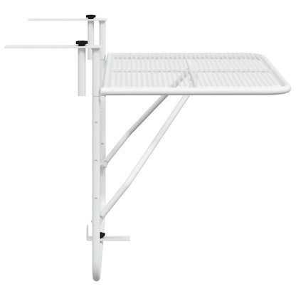 340916 vidaXL Balcony Table White 60x40 cm Steel - 60 x 40 x 65 cm