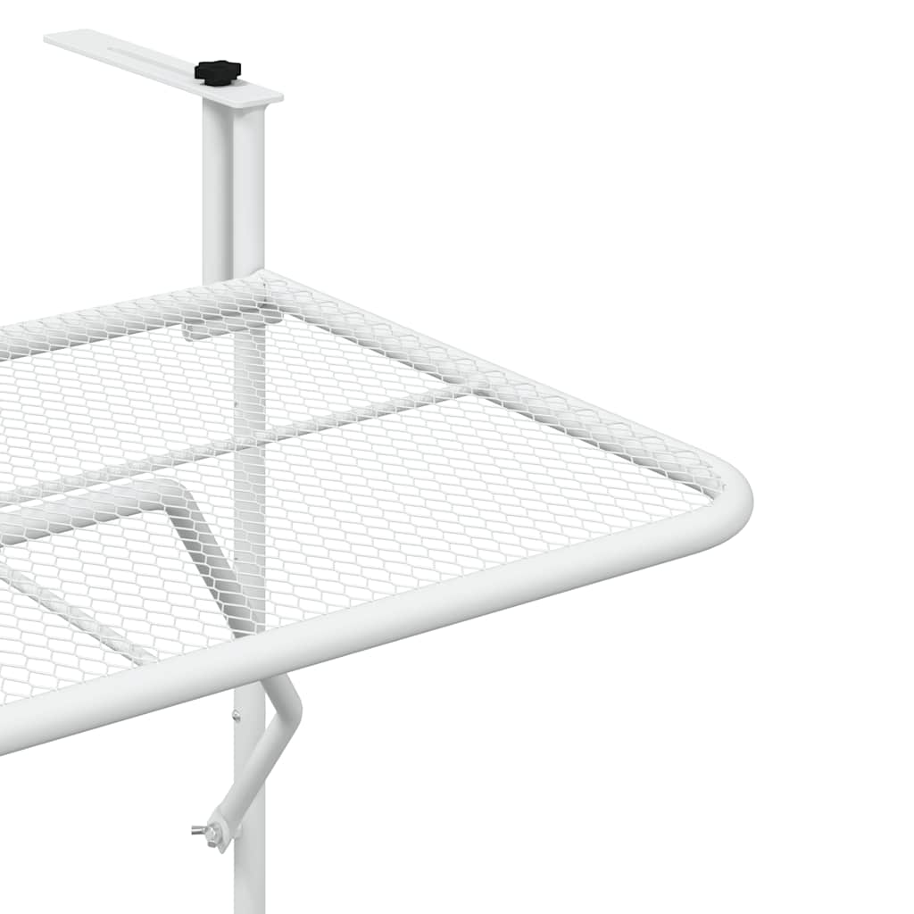 340916 vidaXL Balcony Table White 60x40 cm Steel - 60 x 40 x 65 cm