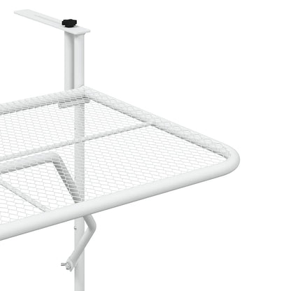 340916 vidaXL Balcony Table White 60x40 cm Steel - 60 x 40 x 65 cm