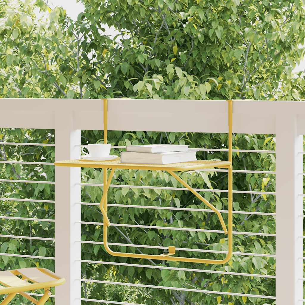 vidaXL Balcony Table Gold 60x40 cm Steel - 60 x 40 x 65 cm