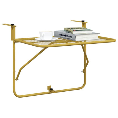 vidaXL Balcony Table Gold 60x40 cm Steel - 60 x 40 x 65 cm