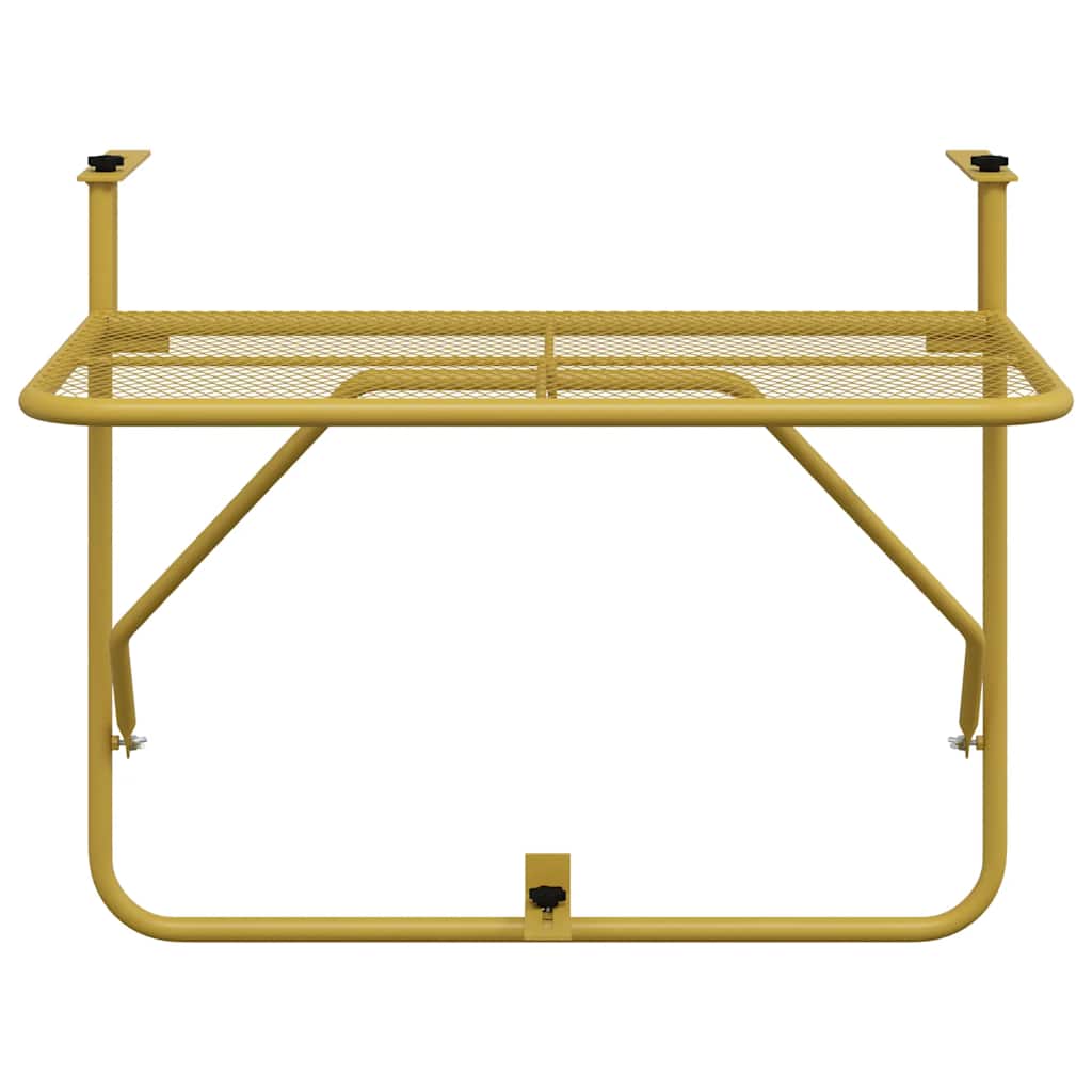 vidaXL Balcony Table Gold 60x40 cm Steel - 60 x 40 x 65 cm