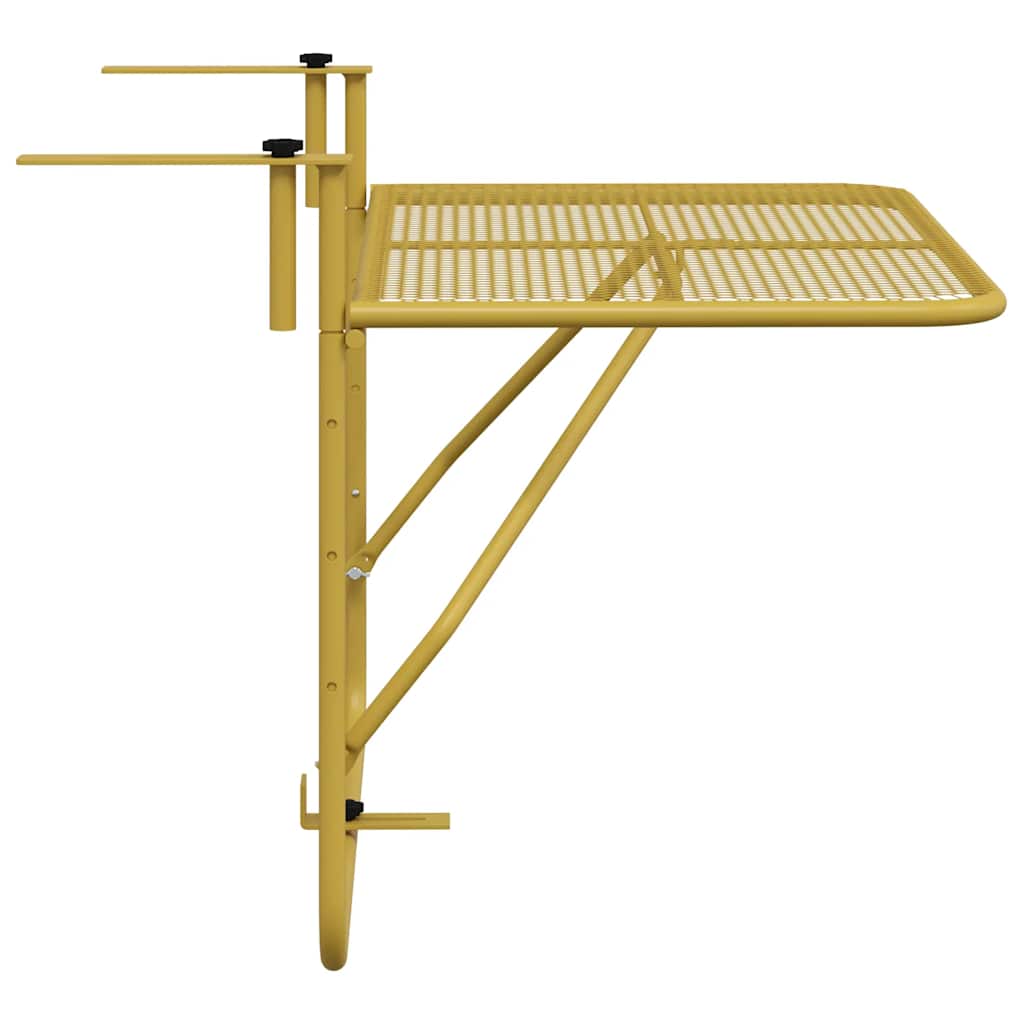 vidaXL Balcony Table Gold 60x40 cm Steel - 60 x 40 x 65 cm