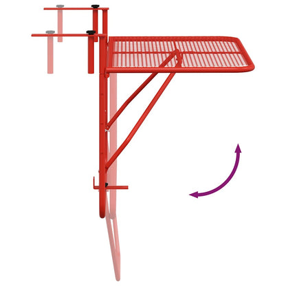 vidaXL Balcony Table Red 60x40 cm Steel