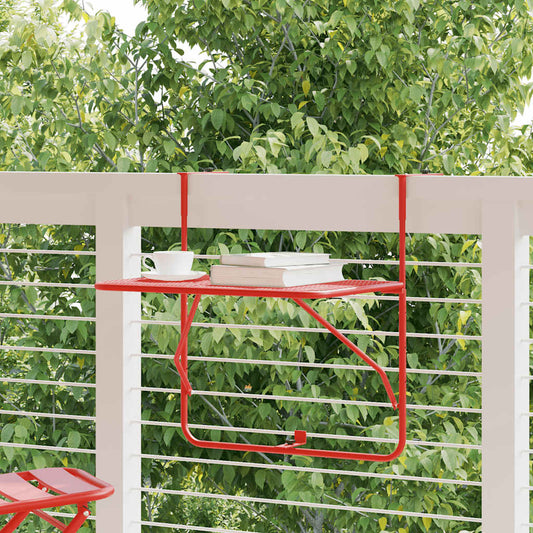 vidaXL Balcony Table Red 60x40 cm Steel