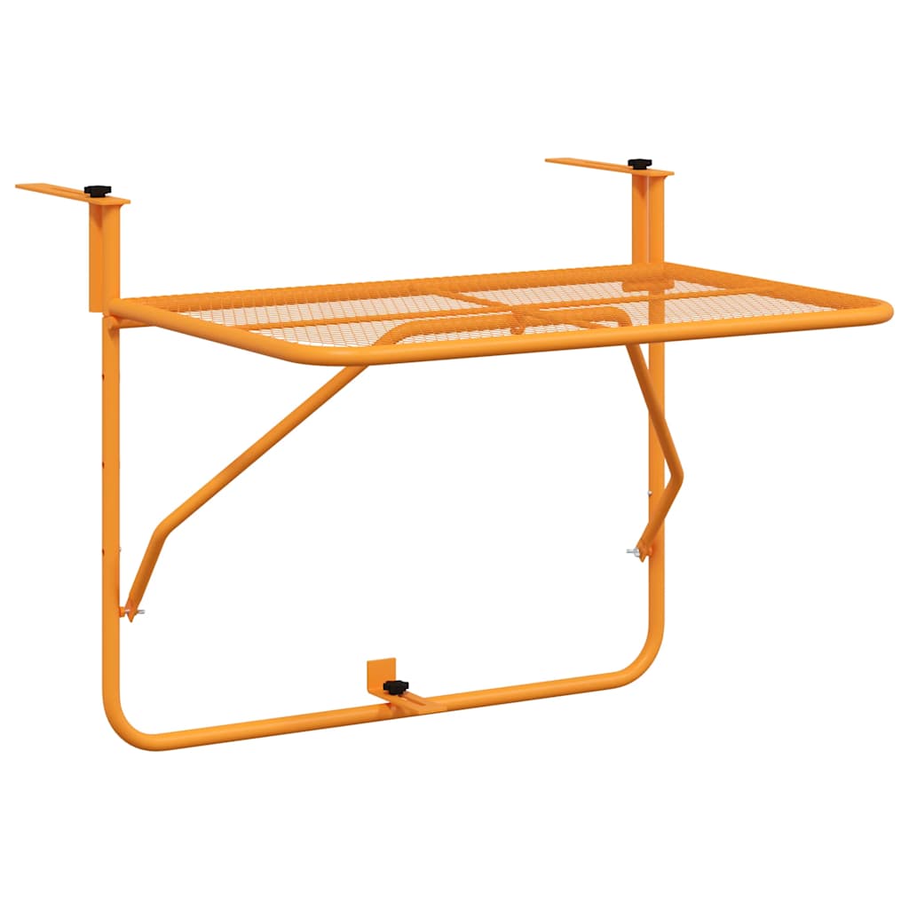 vidaXL Balcony Table Yellow 60x40 cm Steel - 60 x 40 x 65 cm