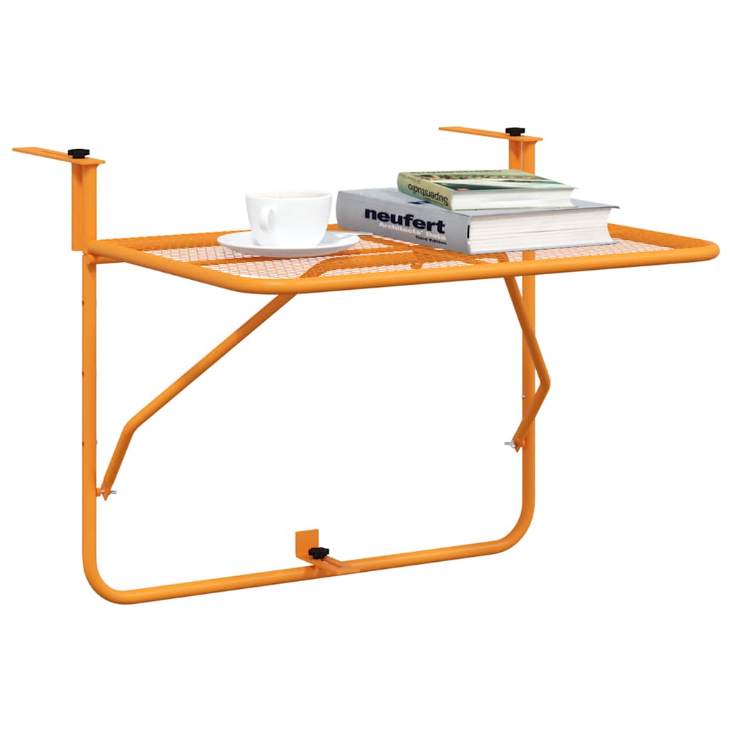 vidaXL Balcony Table Yellow 60x40 cm Steel - 60 x 40 x 65 cm