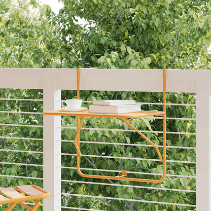 vidaXL Balcony Table Yellow 60x40 cm Steel - 60 x 40 x 65 cm