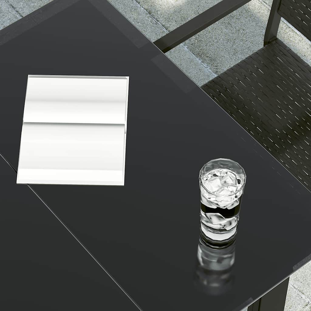 vidaXL Garden Dining Table Black 80x80x74 cm Steel and Glass - 24360