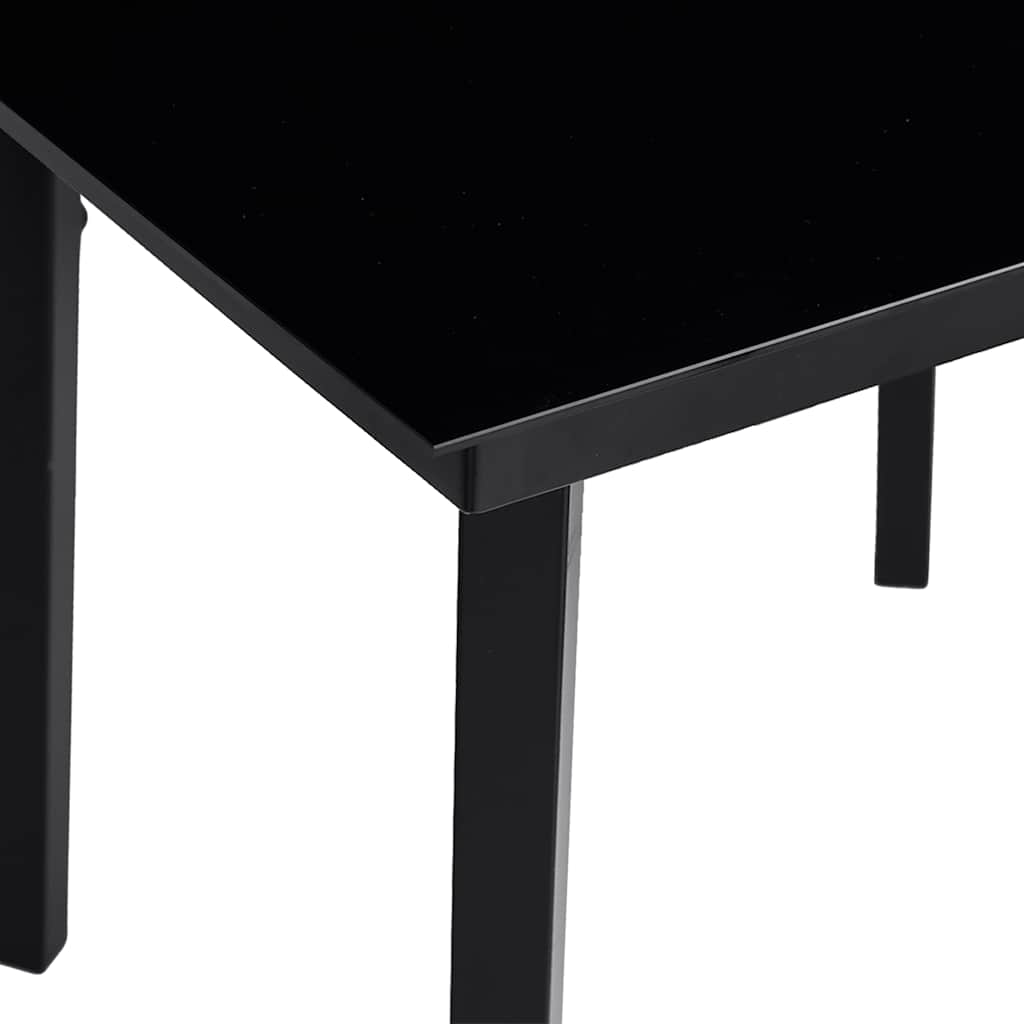 vidaXL Garden Dining Table Black 80x80x74 cm Steel and Glass - 24360