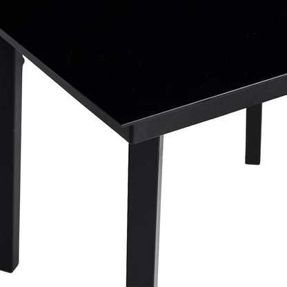 vidaXL Garden Dining Table Black 80x80x74 cm Steel and Glass - 24360