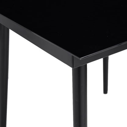vidaXL Garden Dining Table Black 80x80x74 cm Steel and Glass - 24372