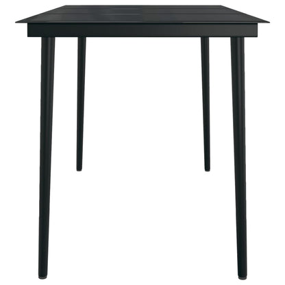 vidaXL Garden Dining Table Black 140x70x74 cm Steel and Glass - 24383