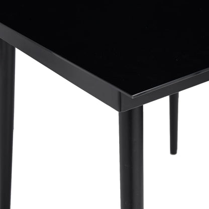 vidaXL Garden Dining Table Black 140x70x74 cm Steel and Glass - 24383