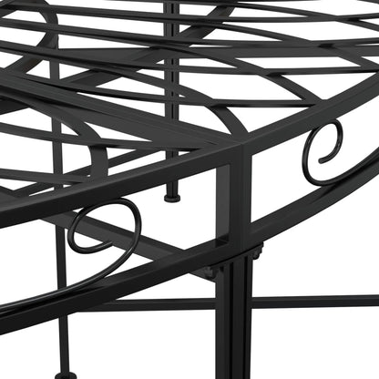 vidaXL Round Tree Bench Ø160 cm Black Steel