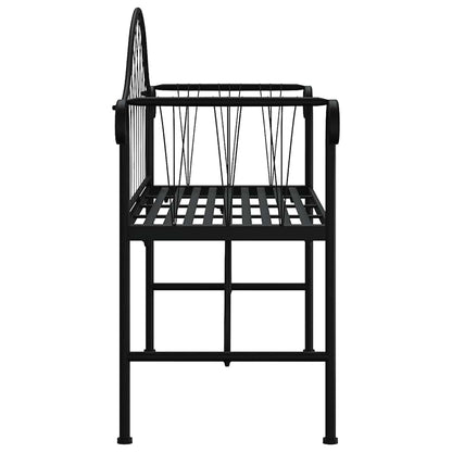 vidaXL 2-Seater Garden Bench 128 cm Black Steel