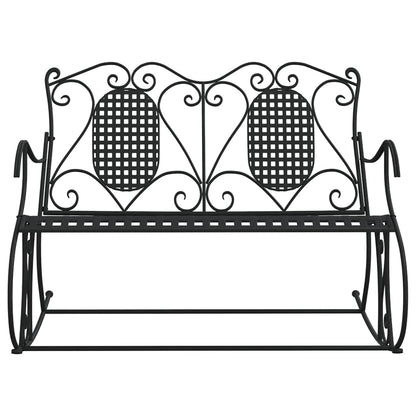 vidaXL 2-Seater Rocking Bench 113 cm Black Steel - 113 x 84 x 94 cm