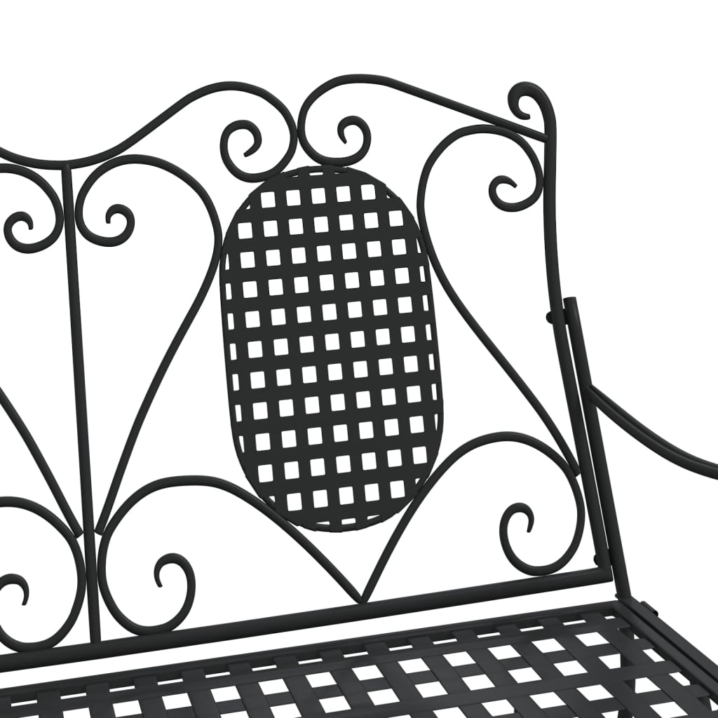 vidaXL 2-Seater Rocking Bench 113 cm Black Steel - 113 x 84 x 94 cm
