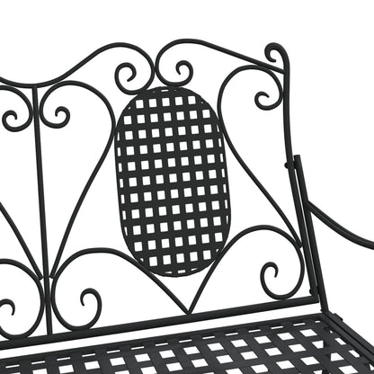 vidaXL 2-Seater Rocking Bench 113 cm Black Steel - 113 x 84 x 94 cm