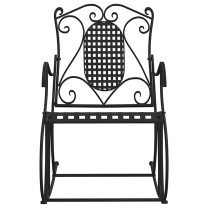 vidaXL Rocking Bench 84 cm Black Steel - 84 x 54 x 95 cm