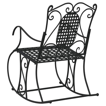vidaXL Rocking Bench 84 cm Black Steel - 84 x 54 x 95 cm