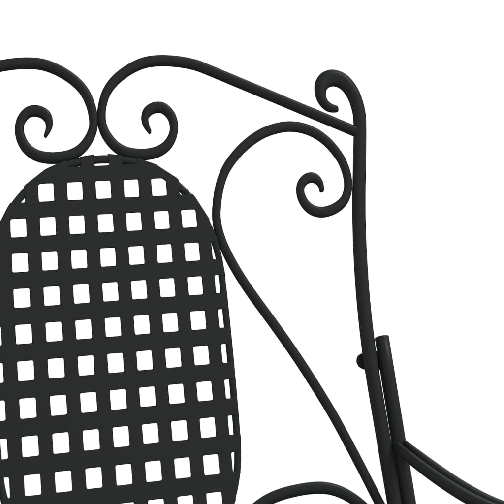 vidaXL Rocking Bench 84 cm Black Steel - 84 x 54 x 95 cm