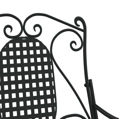 vidaXL Rocking Bench 84 cm Black Steel - 84 x 54 x 95 cm
