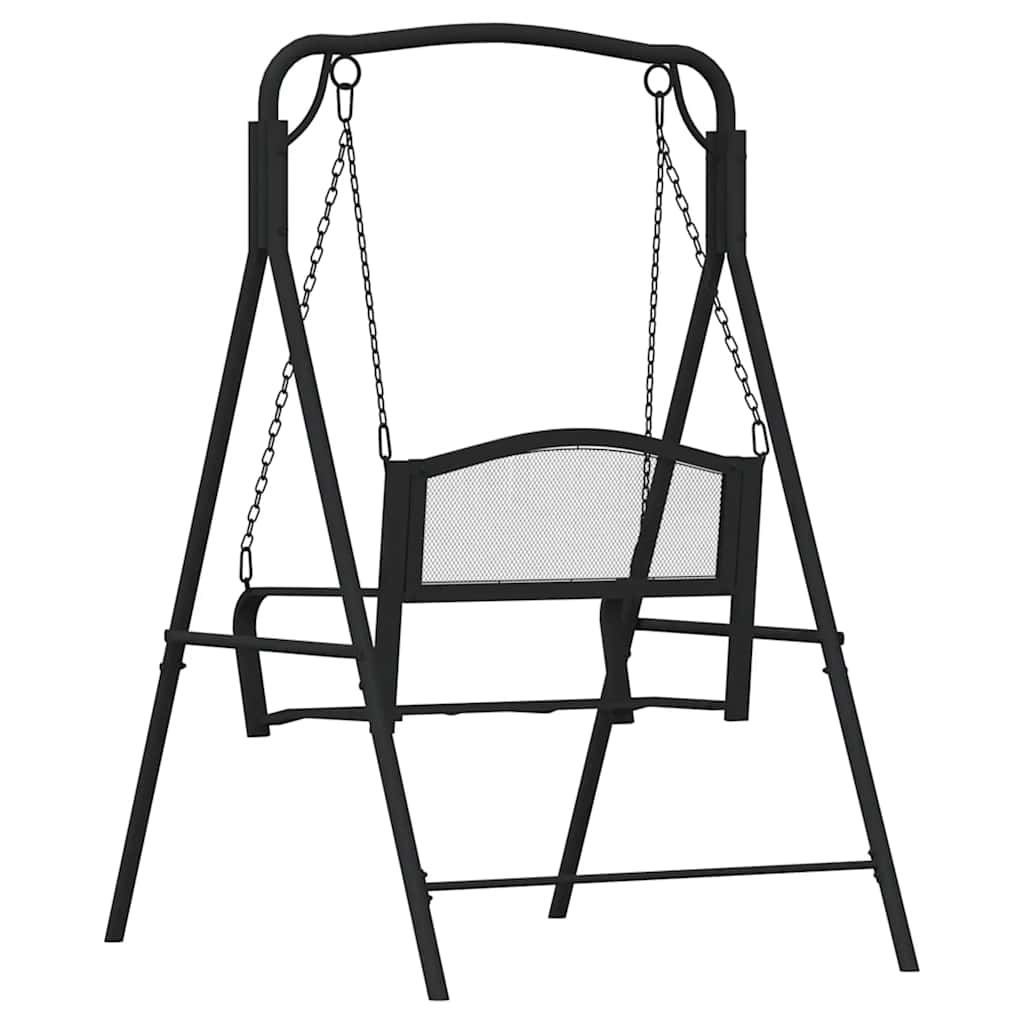 vidaXL Swing Bench 124 cm Black Steel