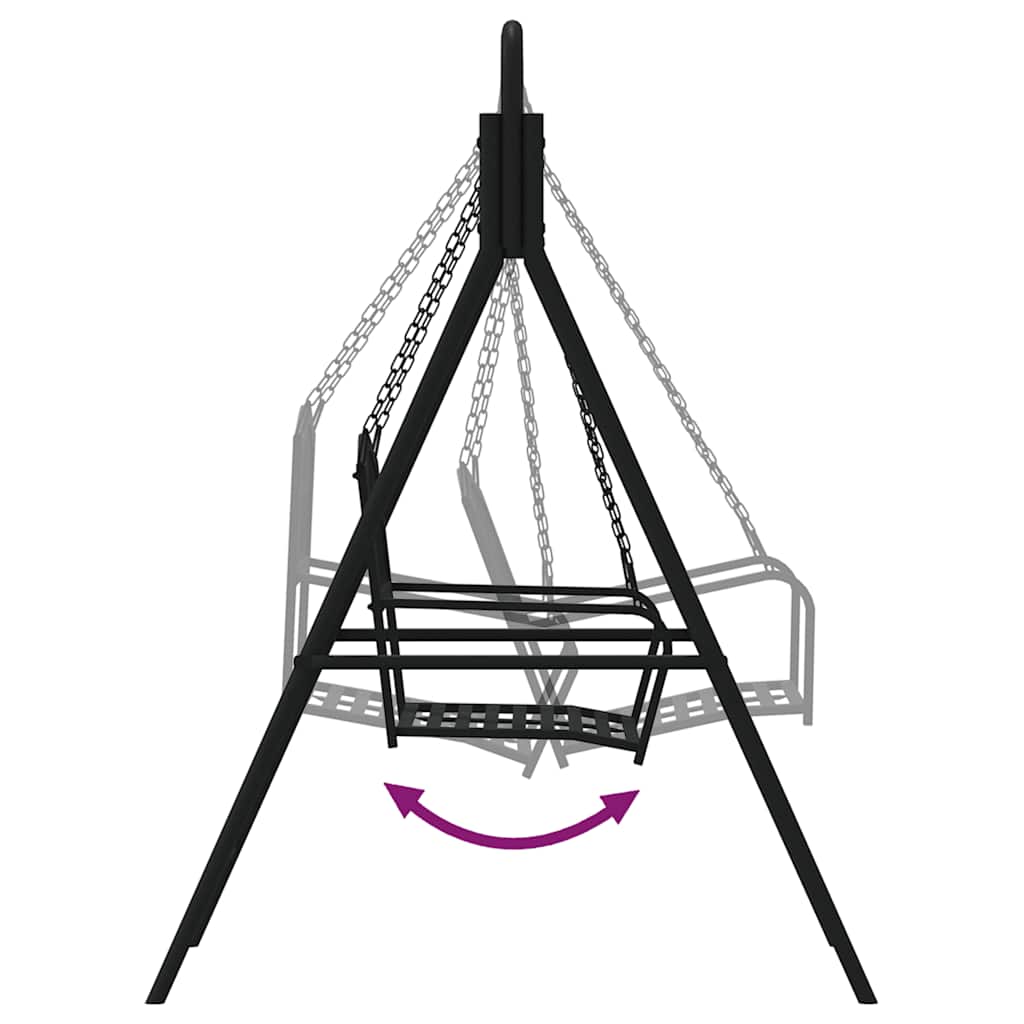 vidaXL Swing Bench 124 cm Black Steel