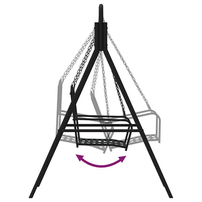 vidaXL Swing Bench 124 cm Black Steel