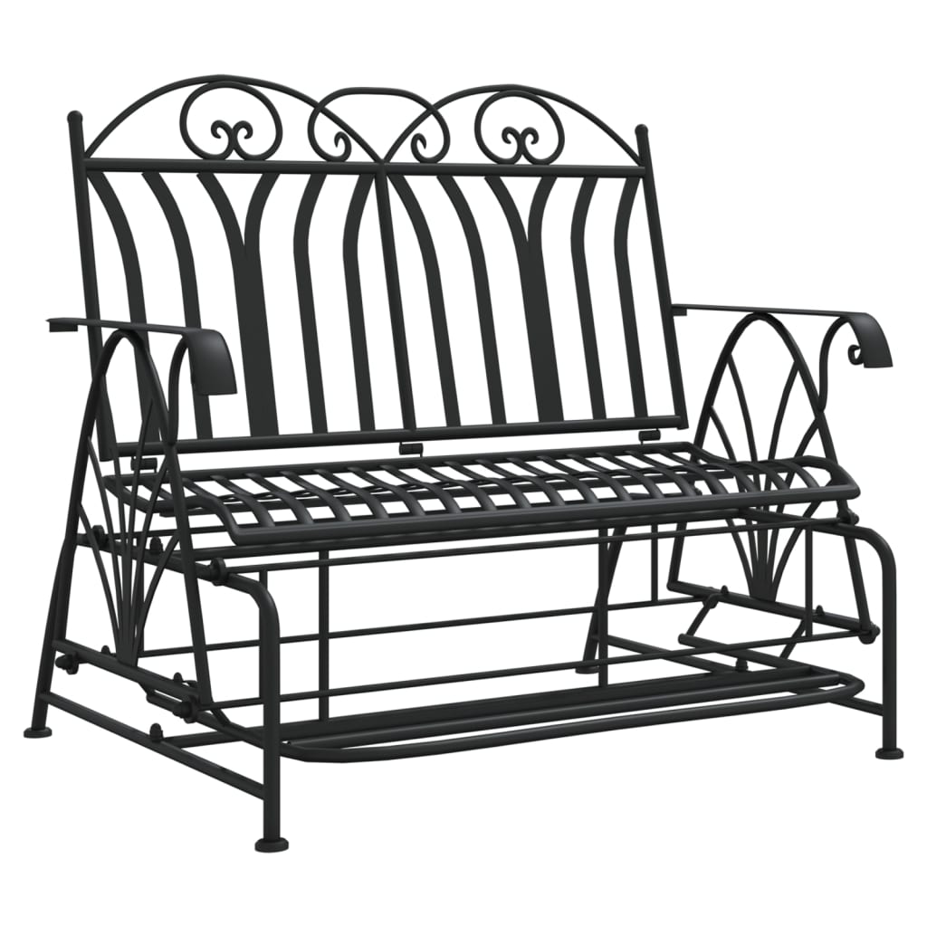 vidaXL Glider Bench | Black | Steel | Medium | Glider Bench | Rectangular