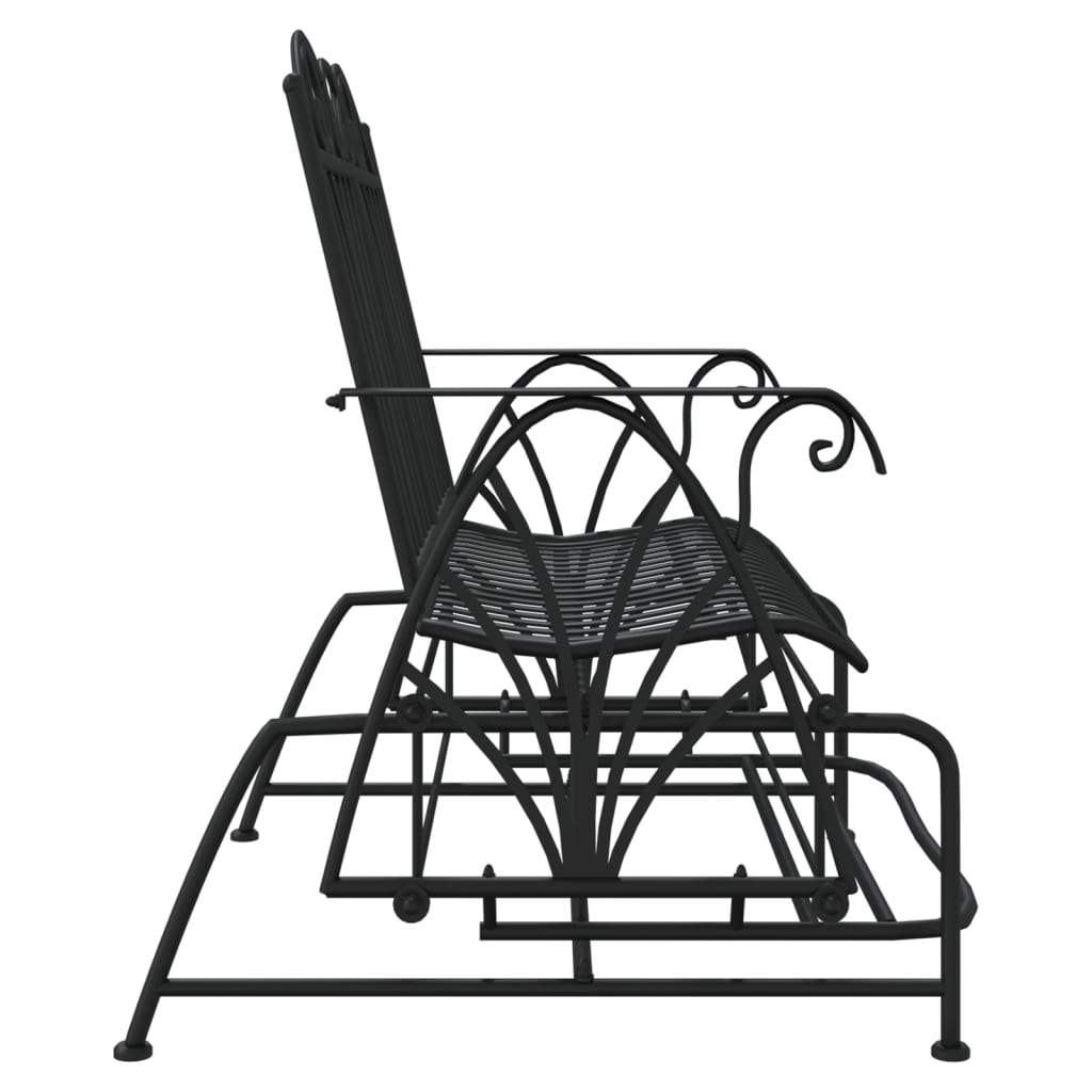 vidaXL Glider Bench | Black | Steel | Medium | Glider Bench | Rectangular