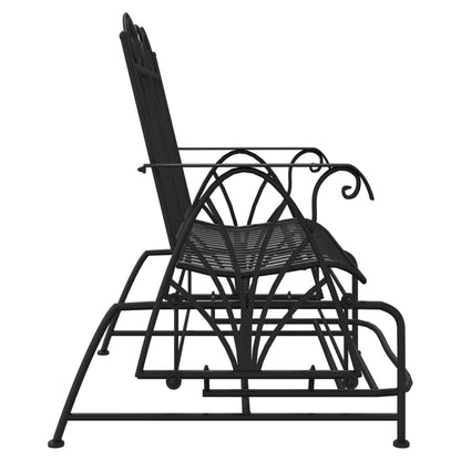 vidaXL Glider Bench | Black | Steel | Medium | Glider Bench | Rectangular