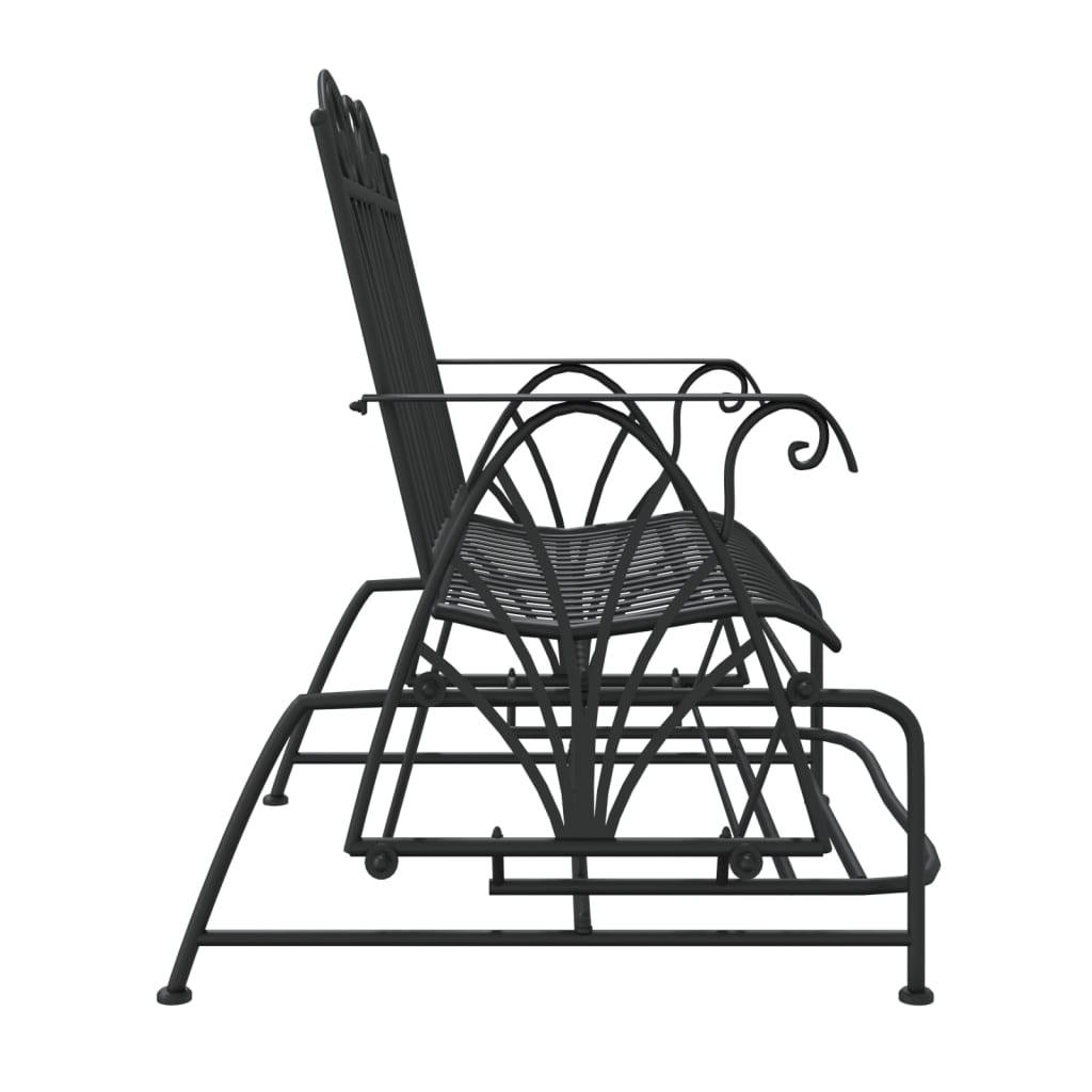 vidaXL Glider Bench | Black | Steel | Medium | Glider Bench | Rectangular